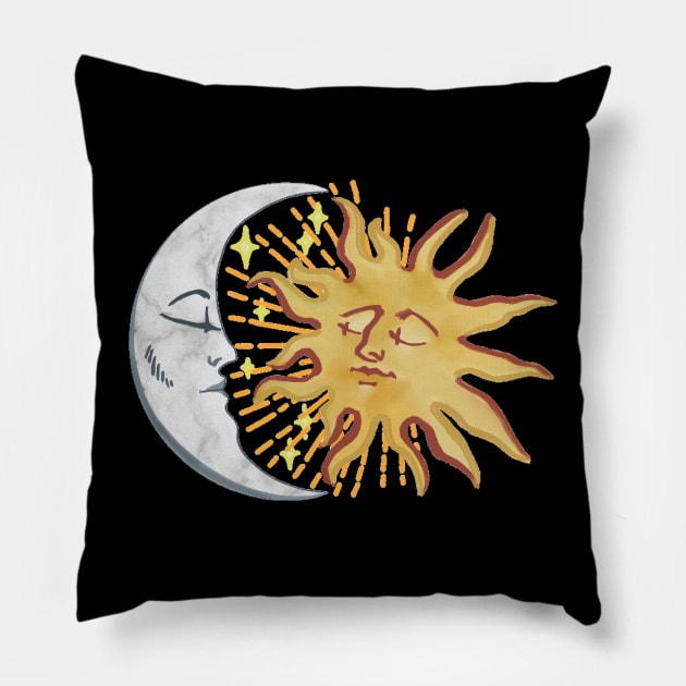 Sun and Moon Pillow by Art by Ergate