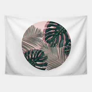 Monstera and Palm Leaves Tapestry