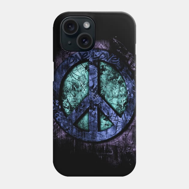 Psychedelic 3D Peace Sign - One Love - Graffiti - Grunge Phone Case by MellowGroove