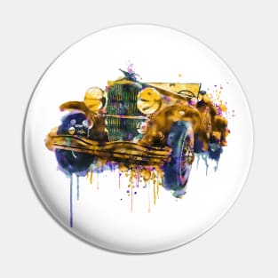 Oldtimer Automobile in watercolor Pin