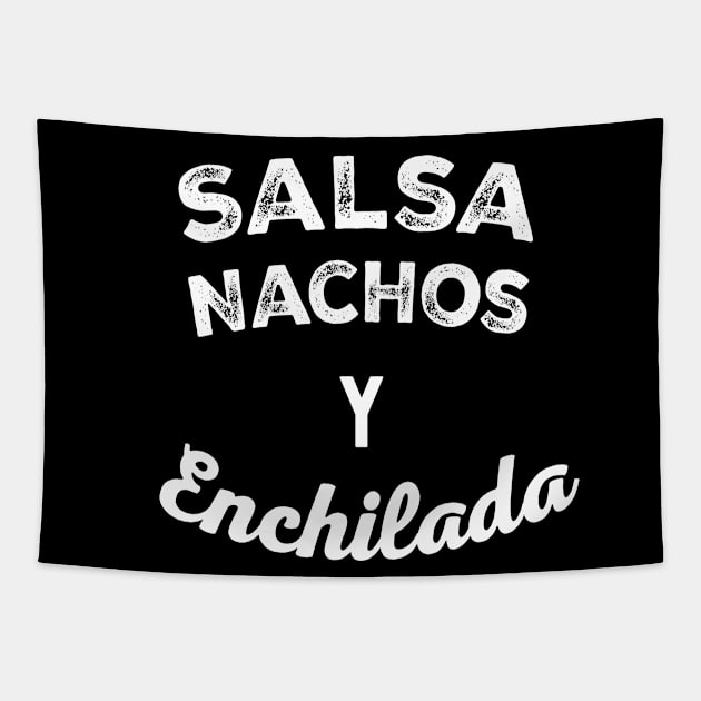 Salsa Nachos y Enchilada Mexican Food Tapestry by livania