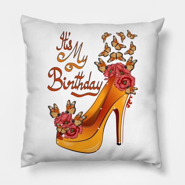 Its My Birthday Pillow by Designoholic