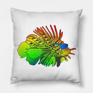 Rastafarian Theme Exotic Lionfish Zebrafish Sunglasses Pillow