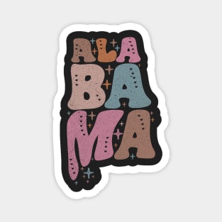 Alabama US State Retro Typography Magnet