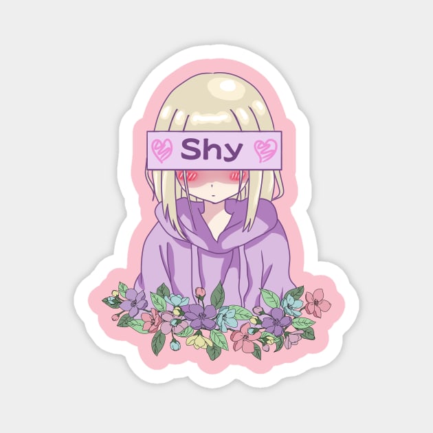 Shy Anime Girl Magnet by Mavis Fox