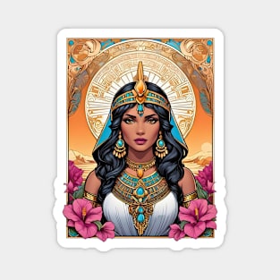 Cleopatra Queen of Egypt retro vintage floral design Magnet