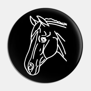 white horse outline Pin