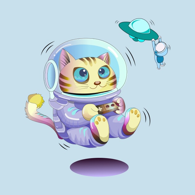 astronaut cat by anurak2516