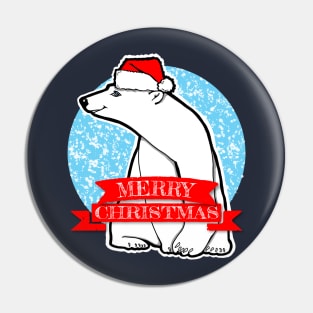 Merry Christmas Polar Bear Pin