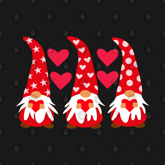 Valentine  red Gnomes Holding Hearts Valentine's Day Gnome by yasminepatterns