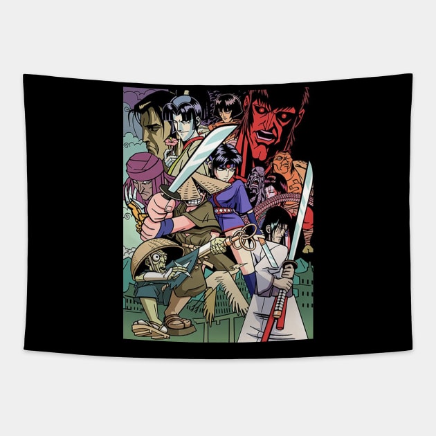 Ninja Scroll Tapestry by mrecaels