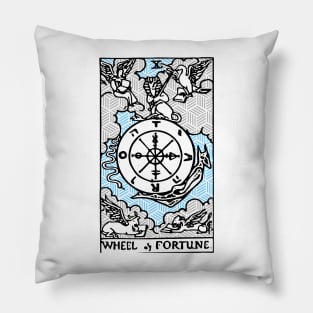 Wheel Of Fortune - A Geometric Tarot Print Pillow