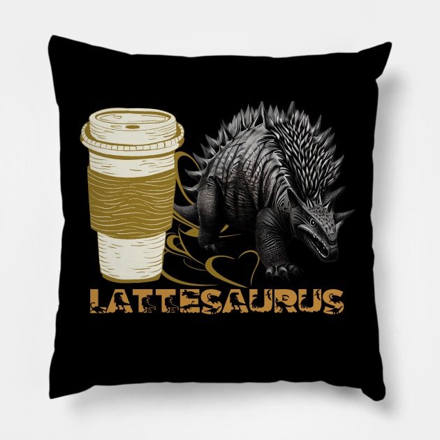 Lattesaurus Stegosaurus Dinosaur Pillow by Praizes