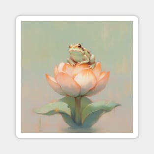 Frog on Top of a Flower Magnet