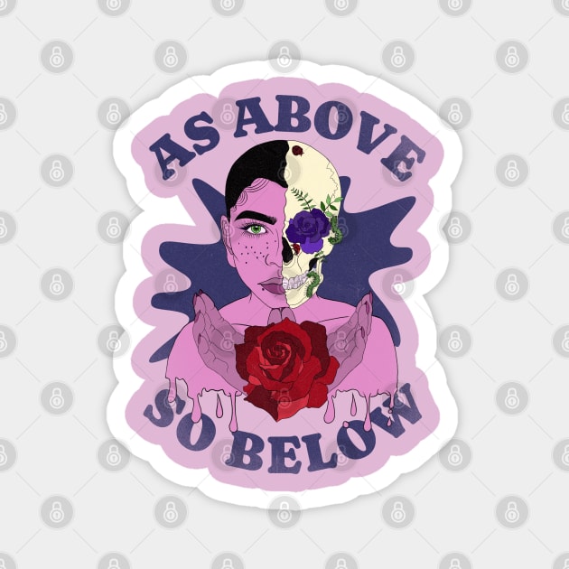 As Above So Below Day of the Dead Magnet by Bvivid Apparel