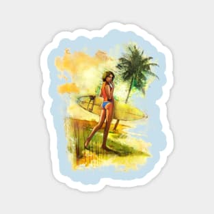Surfer on the Beach Magnet