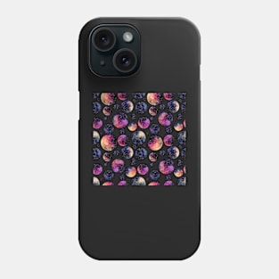 Watercolor Bright Pink Nebula and Polka Dots Phone Case