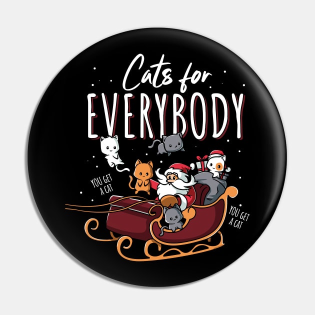 Cats For Everybody Funny Christmas Cat Pin by NerdShizzle