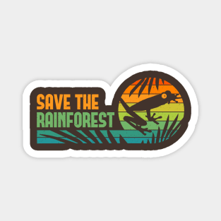 Save The Rainforest - Retro Tree Frog Magnet