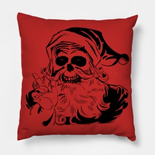 Skeleclaus (black) Pillow