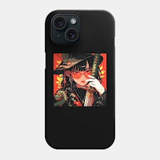 Samurai anime girl Phone Case