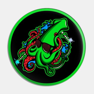 Urban Ocean Squid Logo (Green) Pin