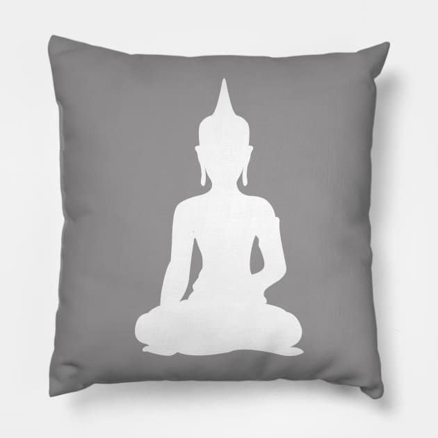 Grey and White Buddha Pillow by XOOXOO