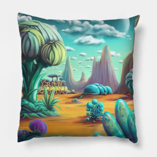 Alien World Landscape 2 Pillow