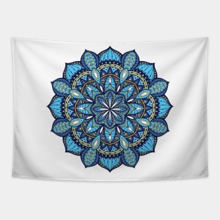 blue indian mandala Tapestry