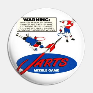 Warning Label / Lawn Jarts Missile Game Pin