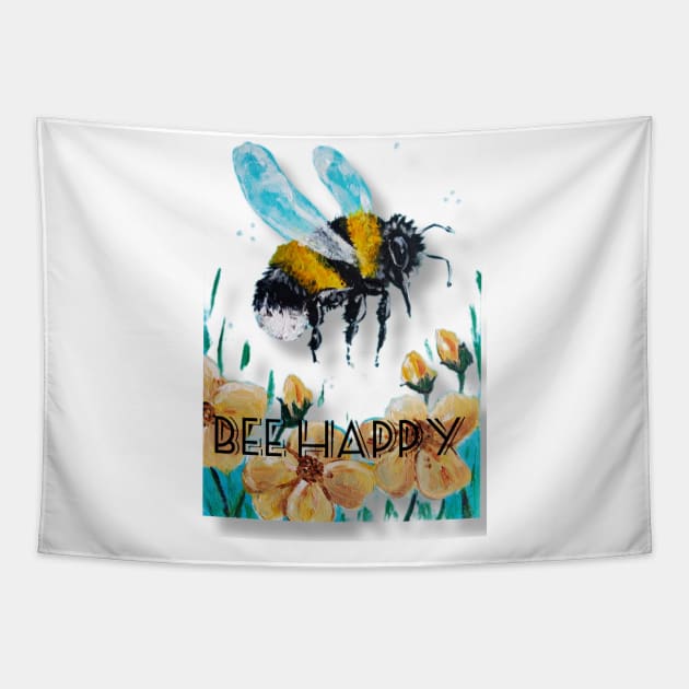 Bee Happy Tapestry by Marjansart 