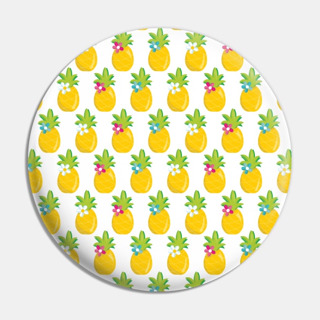 Cute Pinapple Neck Gaiter Pineapples and Flowers Neck Gator Pin by DANPUBLIC