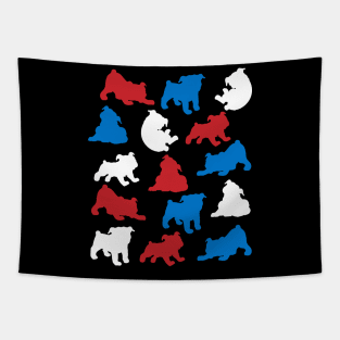 Patriotic Bulldog Dog America Flag 4Th Of July Tapestry