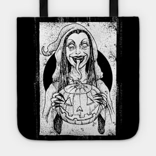 Season of the witch (white print) Tote