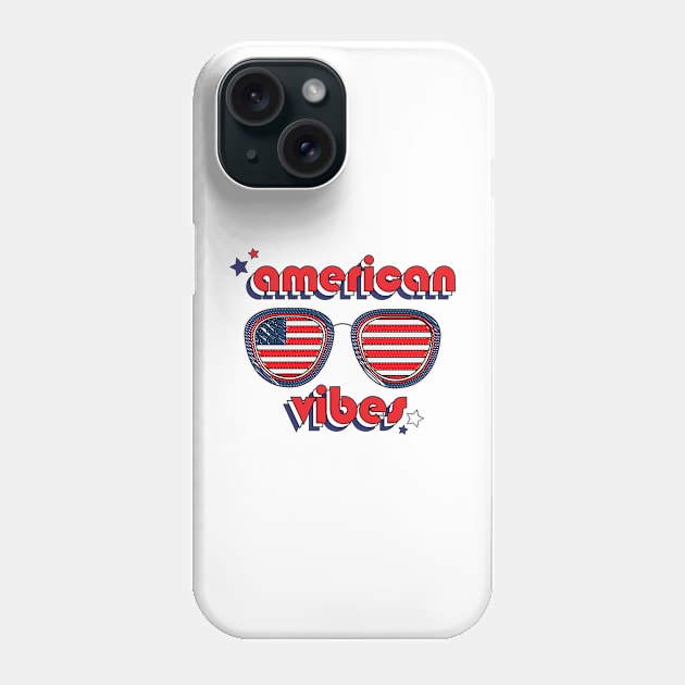 4th of July - American Vibes - Vintage Retro Style Phone Case by Design By Leo