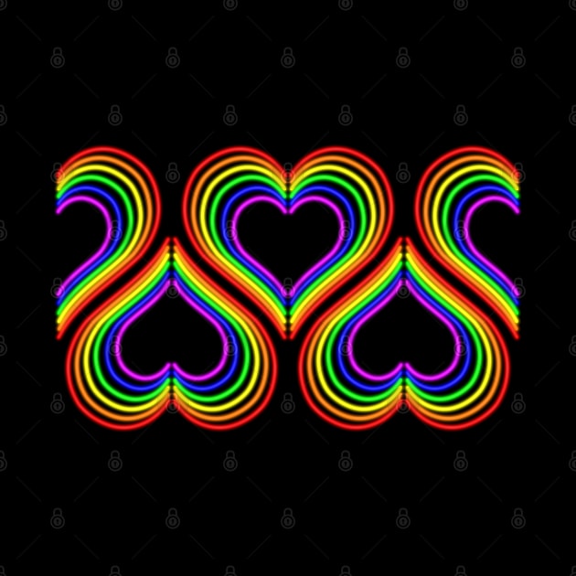 Neon Rainbow Hearts by SpectreSparkC