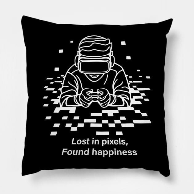 VR Gamer ,Virtual Reality headset Gamer funny Pillow by GrafiqueDynasty