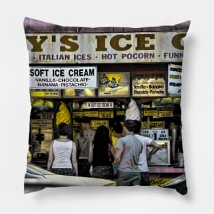 Denny's Ice Cream Shop on Surf Avenue at Coney Island Pillow