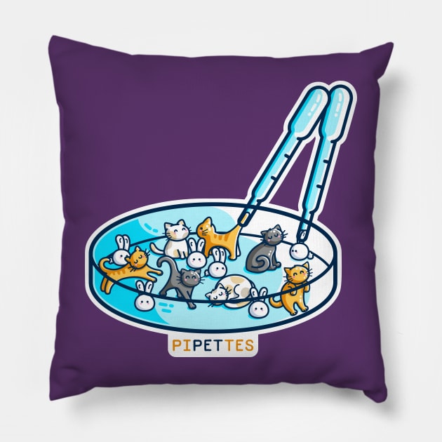 Pipettes Pet Science Pun Pillow by freeves