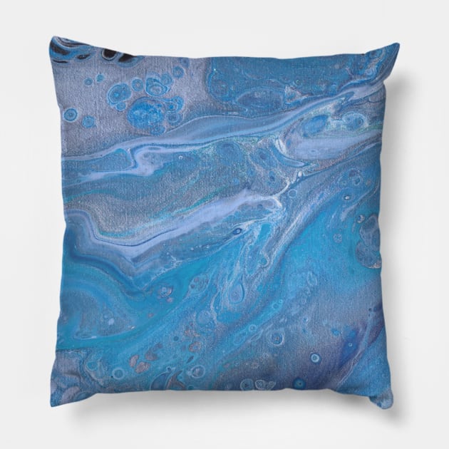 Blue Waves Pillow by LightfootCreatives