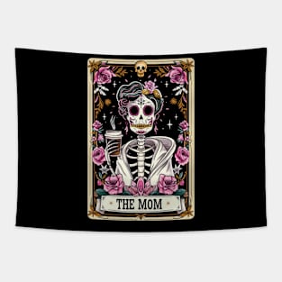 The mom, funny skeleton drinking coffee mothers day Tapestry