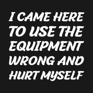 I Came Here To Use The Equipment Wrong And Hurt Myself T-Shirt