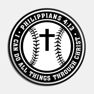 Baseball Softball Philippians 4:13 Jesus I can do all Things Christian Pin