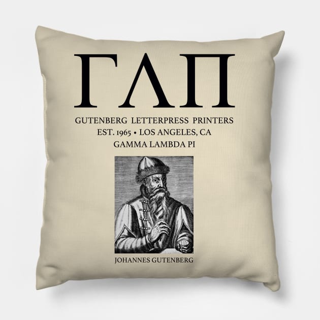 Gutenberg Letterpress Printers Pillow by CreativePhil