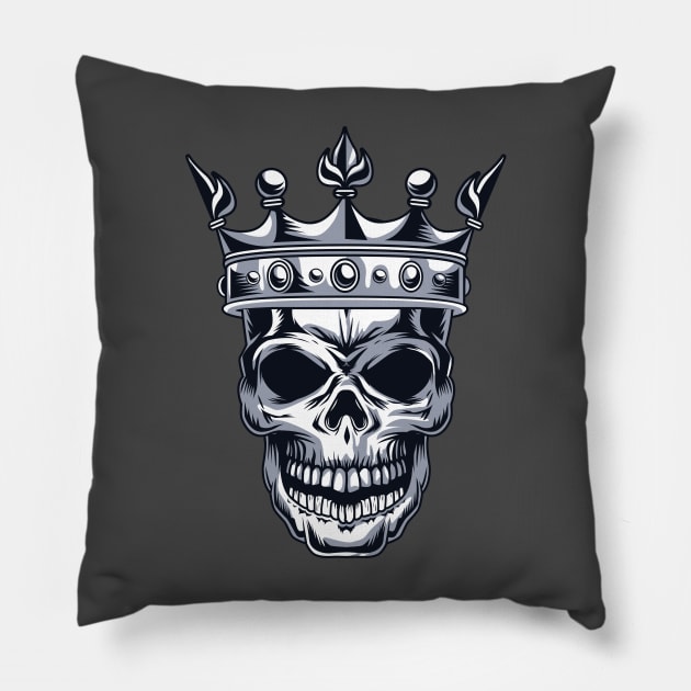 Skull with a crown Pillow by Deisgns by A B Clark 