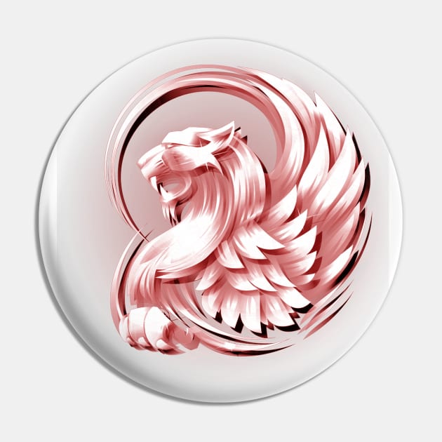 Red Royal Lion Pin by Ashygaru