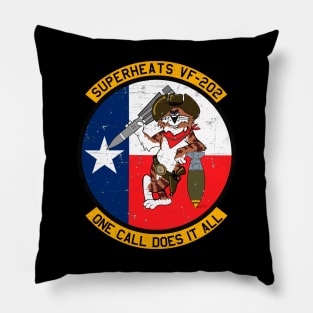 F-14 Tomcat - Superheats VF-202 - Grunge Style Pillow