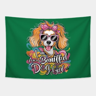 A vibrant and whimsical 4k vector illustration showcases a delightful Dog, adorned with sunglasses and exuding an infectious charm. (2) Tapestry