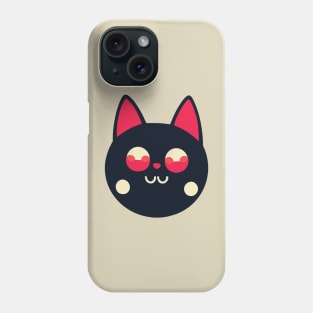 Black Cat With Red Eyes Vector Art Phone Case