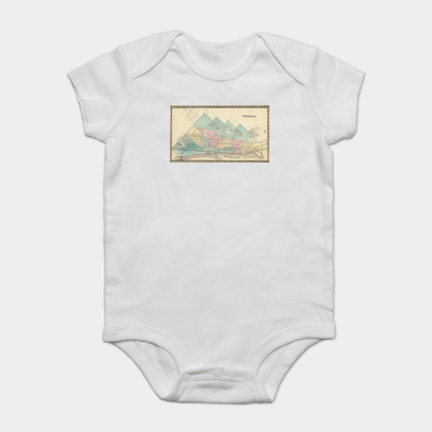 Vintage Map Of Peoria Il 1876 Peoria Il Onesie Teepublic